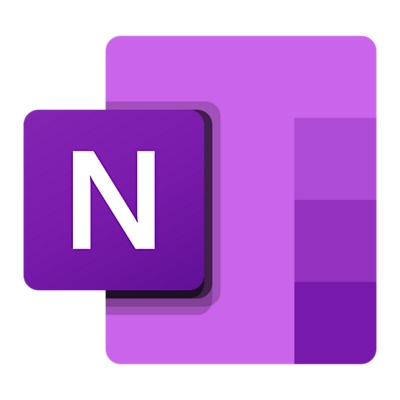 Logo of Microsoft OneNote with a purple 'N' on a lighter purple background with a shadow effect.